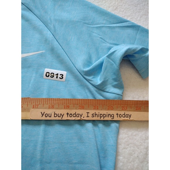 Nike Swim‎ T- Shirt Men's L Ligh Blue UPF40+ Dri-Fit Short Sleeve Hydroguard - Picture 5 of 7